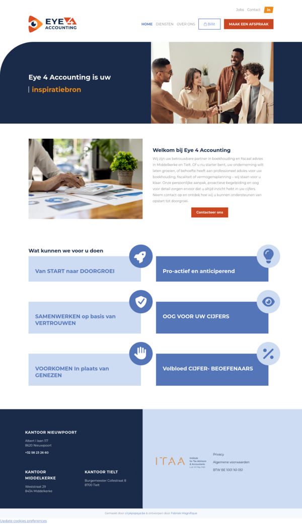 Homepagina Eye 4 Accounting