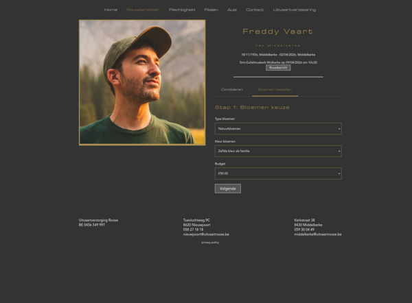 Rouwdetail met bestelling