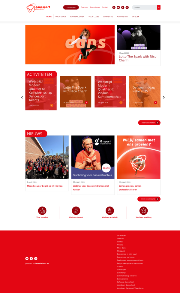 Homepage Danssport Vlaanderen